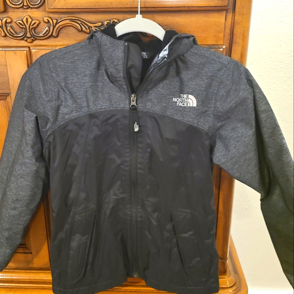 The North Face Kids Black and Gray Rain Jacket